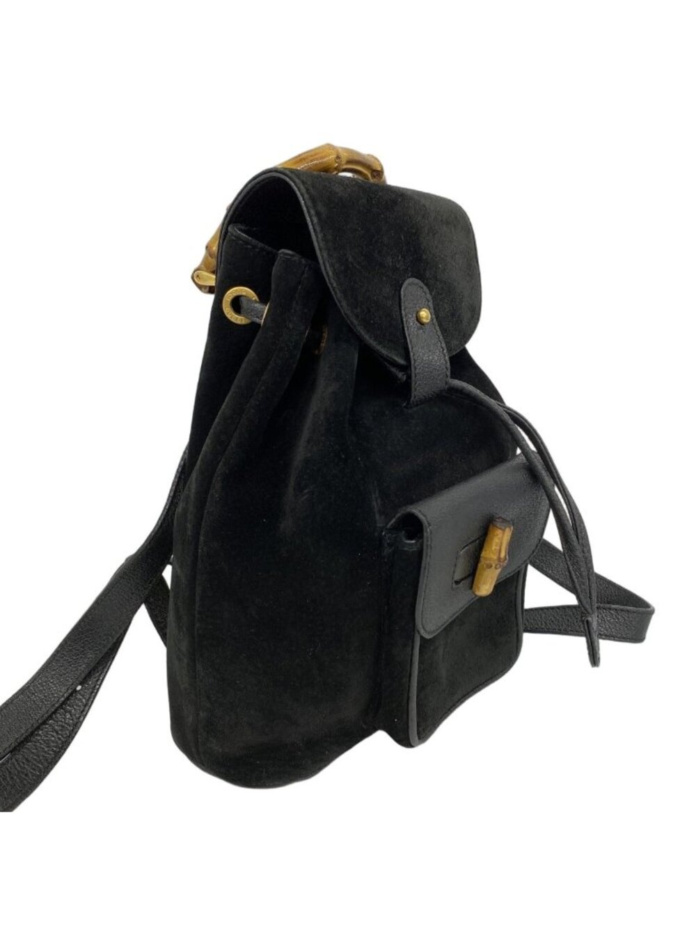 Gucci Backpack Suede Black Gold - Picture 2 of 10